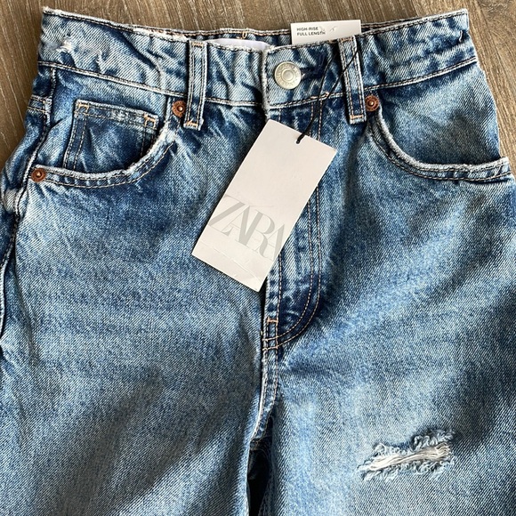 Zara Denim - Zara high rise wide leg full length jeans size 0.